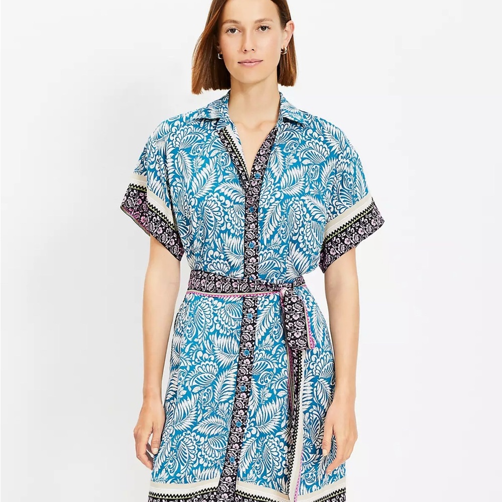 LOFT Blue Patterned Dress
